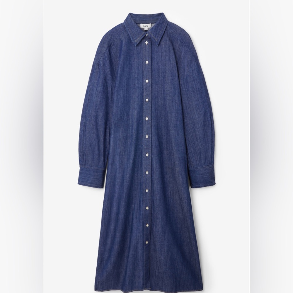 COS Dark Blue Long Sleeve Shirt Dress